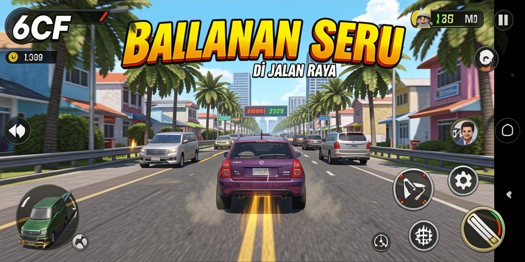 Screenshot gameplay 6CF menunjukkan adrenalin balapan yang mendebarkan.
