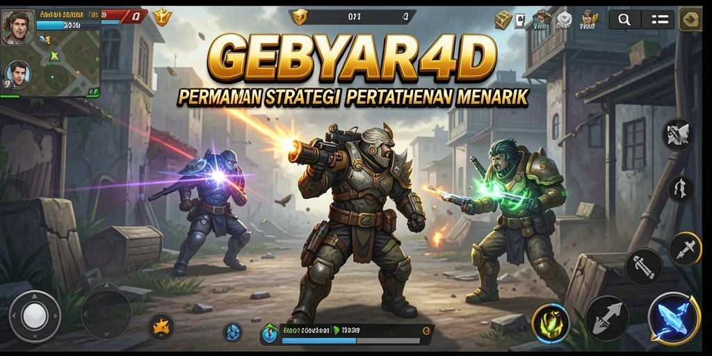 Tampilan gameplay GEBYAR4D dengan aksi pertahanan yang mendebarkan.