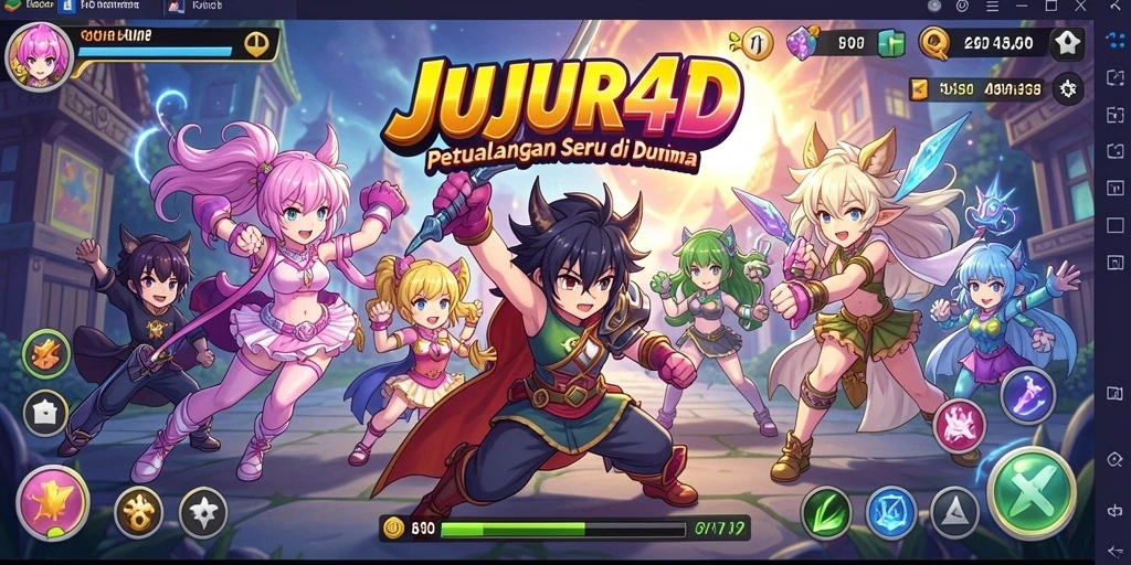 Screenshot menampilkan aksi seru karakter di JUJUR4D.