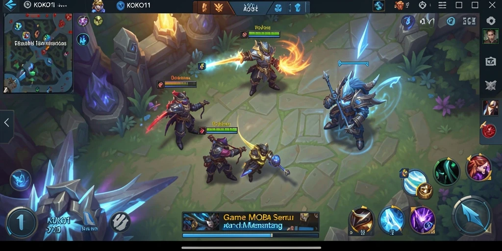 Tampilan gameplay KOKO11 dengan karakter dan arena yang dinamis.