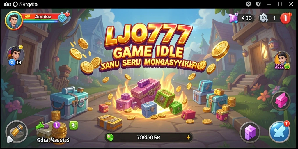Tampilan gameplay LJO777 dengan karakter yang mengumpulkan sumber daya.