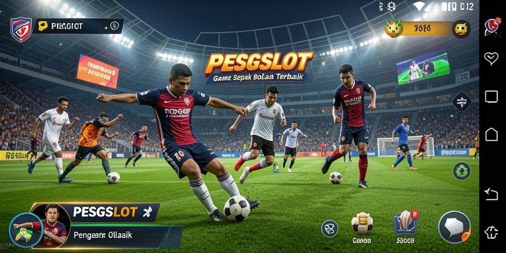 Screenshot gameplay PESGSLOT dengan aksi menakjubkan di lapangan.
