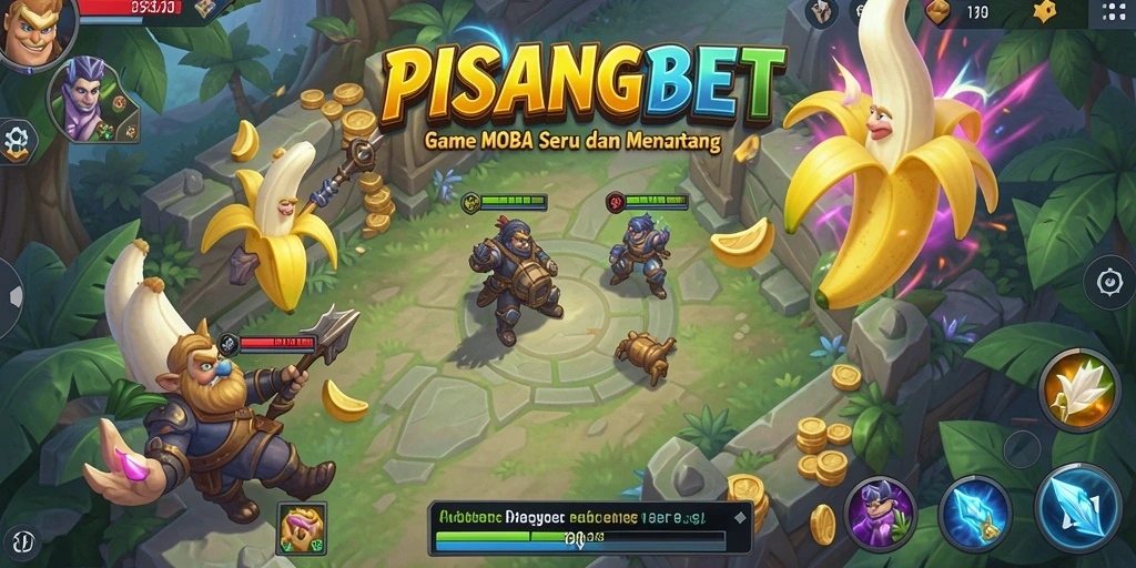 Tangkapan layar menunjukkan aksi seru permainan MOBA PISANGBET.
