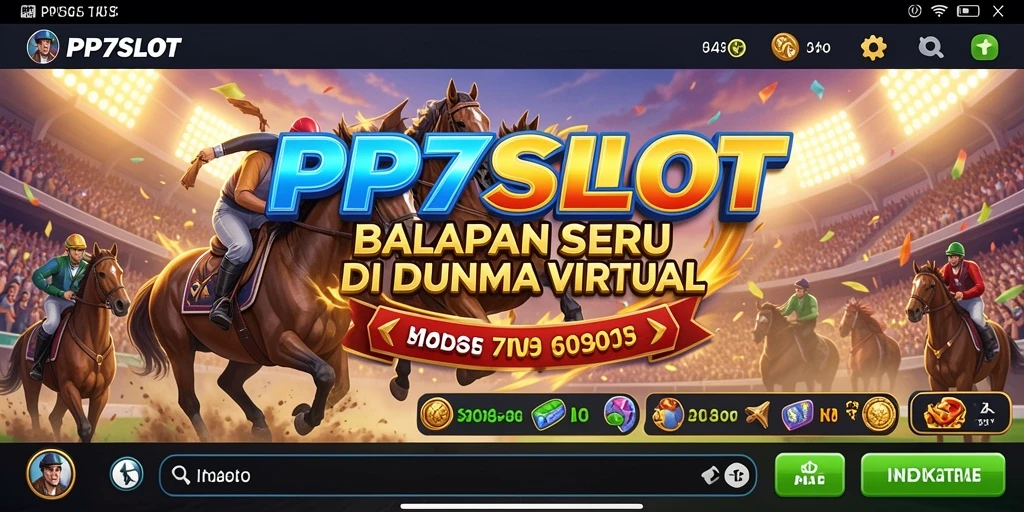 Tampilan gameplay seru dari PP7SLOT yang menampilkan balapan mendebarkan.
