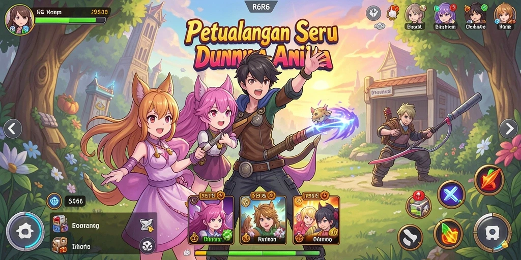 Screenshot gameplay R6R6 yang menampilkan aksi mendebarkan dalam Anime.