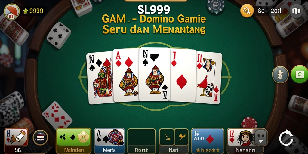 Screenshot utama SL999 menampilkan momen seru permainan Domino.